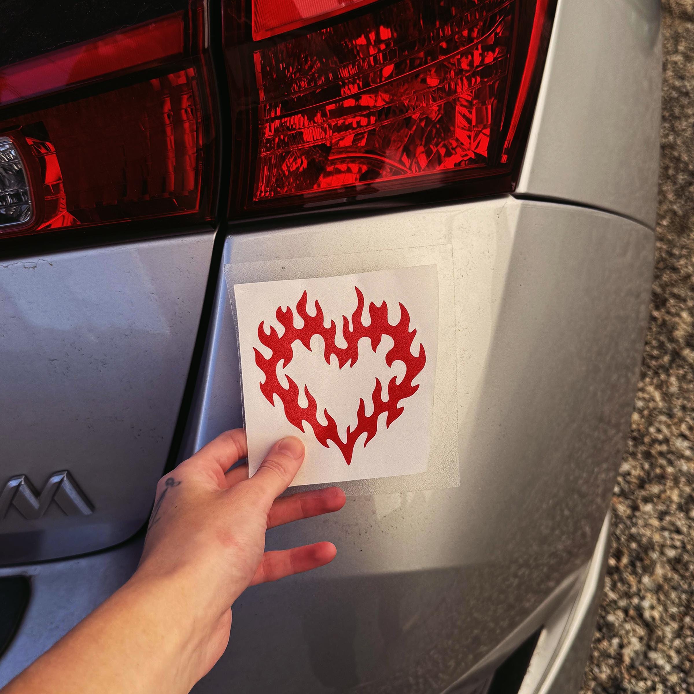Fireheart Sticker Fireheart Decal Stickers Goth Heart Bumper Sticker Y2K Heart Wings ...