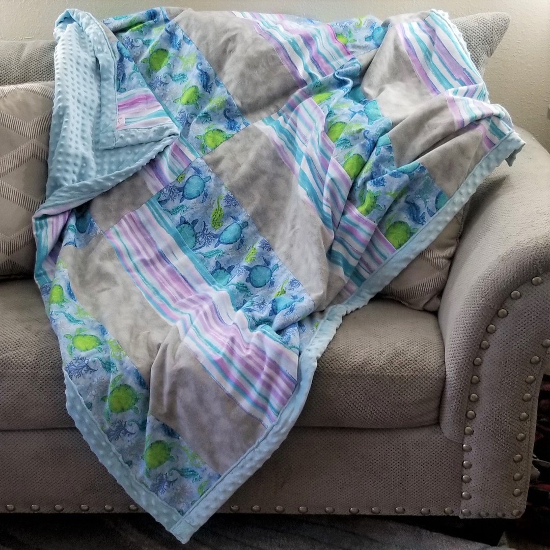 Oneofa Kind Handmade Quilt Throw Blanket Cotton Flannel Etsy