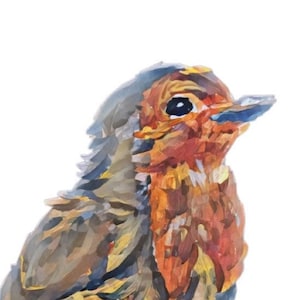 Robin Art Print, Winter Art Print, Painting Art Print