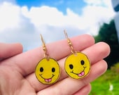 Smiley Face Earrings Shrinky Dink Shrink Art