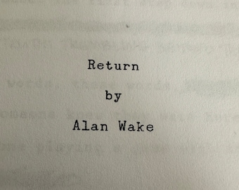 Alan Wake 2 Full Return Manuscript