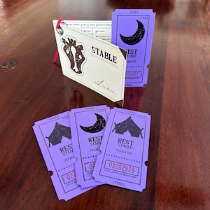 Tarjeta de puntos de poni TOTK de Zelda y entradas para pijamadas / Réplica de la Asociación del Establo / Coleccionable de The Legend of Zelda Tears of the Kingdom