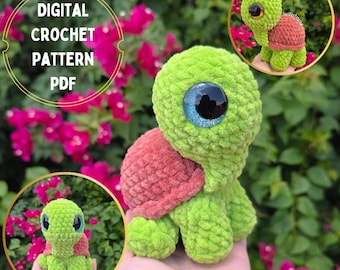 Tortuley the Tortoise Crochet DIGITAL PATTERN PDF *not a finished item*