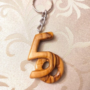 Wooden Number Personalized Keychain 30 50 60 70 - Personalized keychain - Number charm - Room number