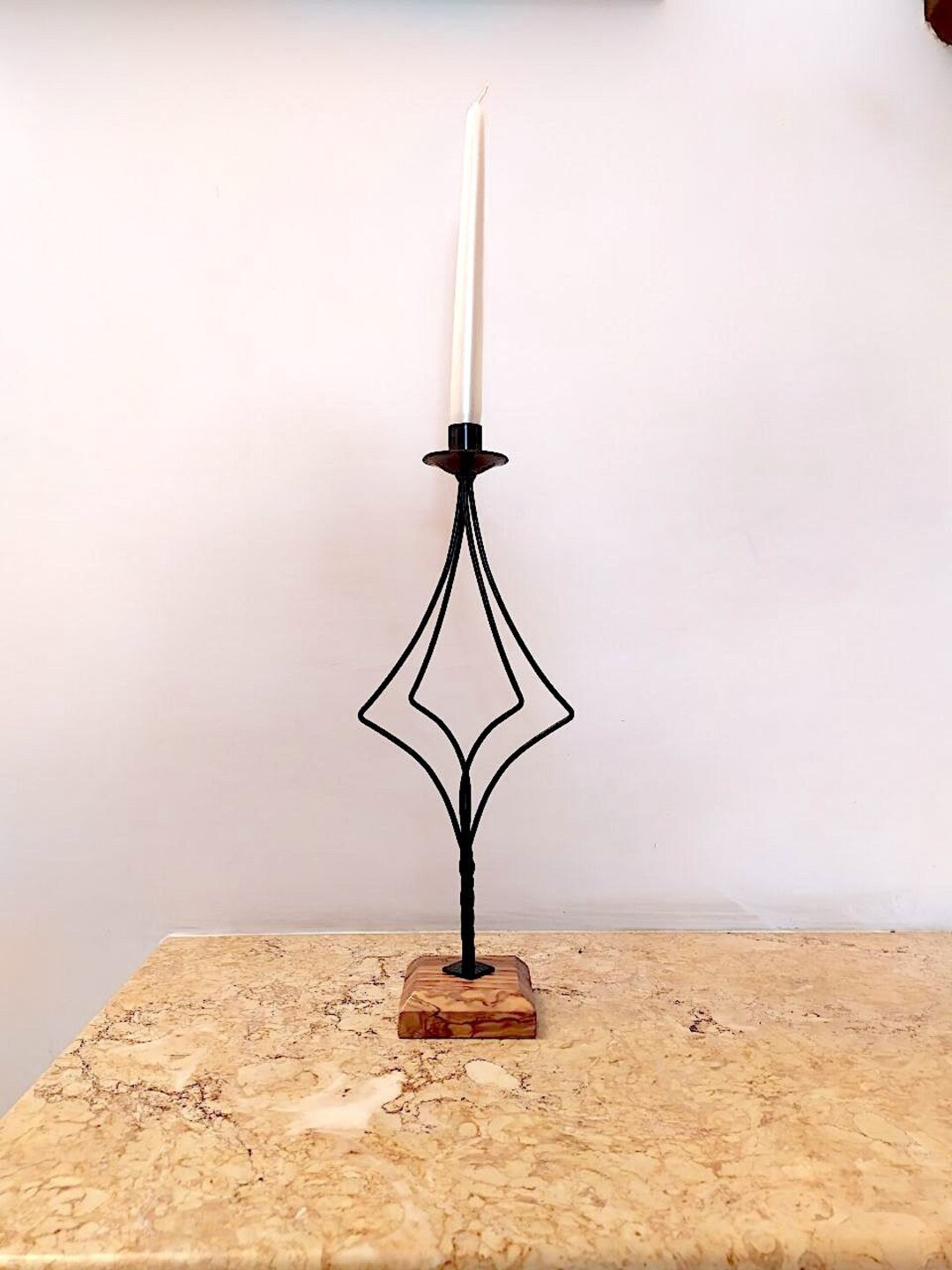 Wrought Iron Candlestick Vintage Candlestick Wrought Iron Advent