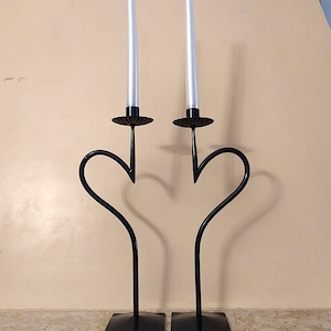 Chandelier Lighting Forged - Heart candlestick - 6th anniversary gift- Iron Anniversary gift - Candlestick holders