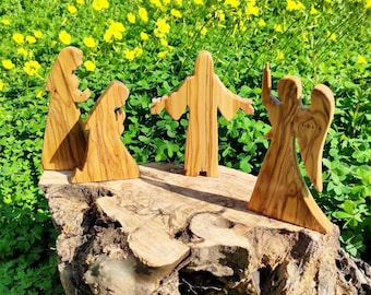 Easter Nativity Scene set of 4 characters - Tomb Resurraction - Easter Creche - Christian Easter Decor - Easter Nativity - Easter set