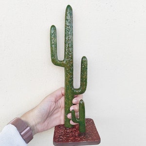 Cactus sculpture, Wooden cactus decor for home, desert cactus art rustic decor, housewarming gift desert home, southwestern cactus decor
