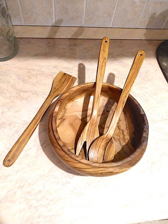 French Olivewood Kitchen Utensils, Cookware