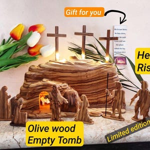 Wooden easter resurrection scene - Wooden Empty Tomb - Easter Nativity Scene Decorations - Tomb Resurraction - Easter Nativity - He is Risen