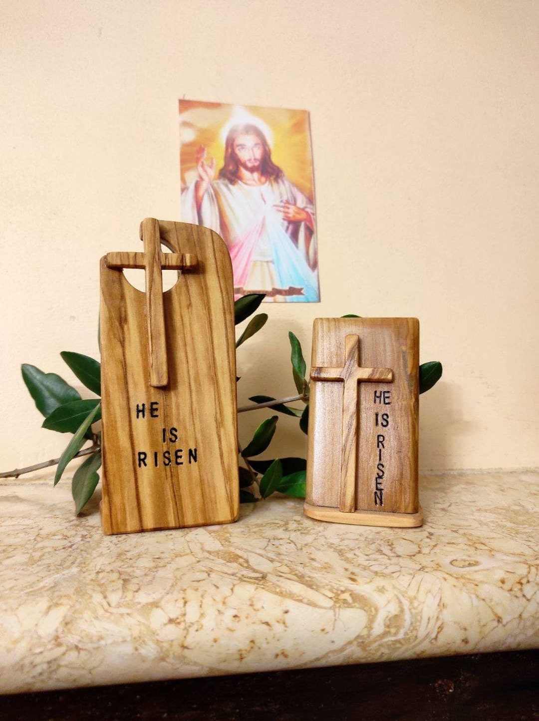 Easter Nativity Scene He is Risen Jesus Tomb Cross of the Resurrection