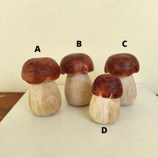 Turned Wood Mushrooms - Wooden Mashrooms - home decor - Scultura minimale di legno - Arredamento amanti del giardino