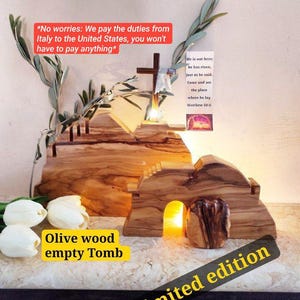 Wooden easter resurrection scene - Wooden Empty Tomb - Easter Nativity Scene  - Tomb Resurraction - Easter Nativity - He is Risen