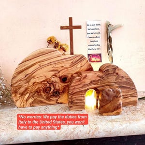 Wooden easter resurrection scene - Wooden Empty Tomb - Easter Nativity Scene  - Resurraction - Church Empty tomb decoration seasonal display