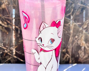 Marie Aristocats Starbucks Tumbler, Pink Cat Cold Cup