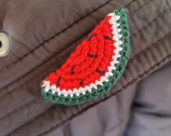 Handmade Crochet Watermelon Brooch