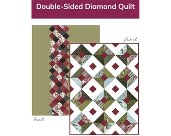 PDF Double-Sided Diamond Quilt, an easy layer cake pattern, by Michelle Cain of From Bolt to Beauty