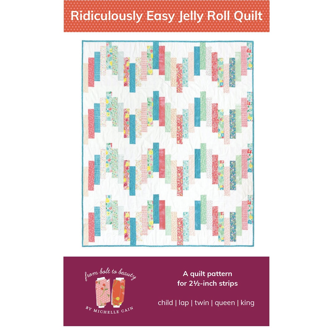 Ridiculously Easy Jelly Roll Quilt Pattern: Modern Chevron Design (PDF ...