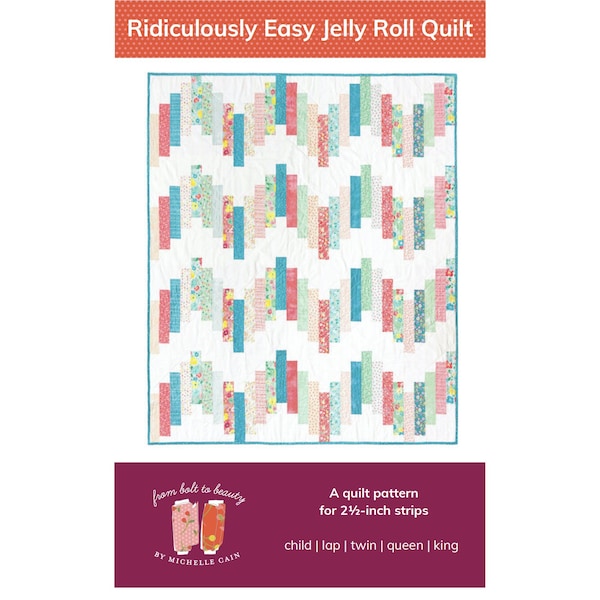 Ridiculously Easy Jelly Roll Quilt Pattern: Modern Chevron Design (PDF Download)