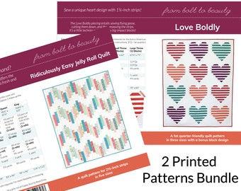 PRINT Bundle: Ridiculously Easy Jelly Roll Quilt Pattern and Love Boldly Quilt Patterns