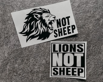 Lions Not Sheep Decal, Lions Not Sheep Label, Lions Not Sheep Car decal, Freedom Labels, Freedom Decals, Patriot Decal, America Decals, USA