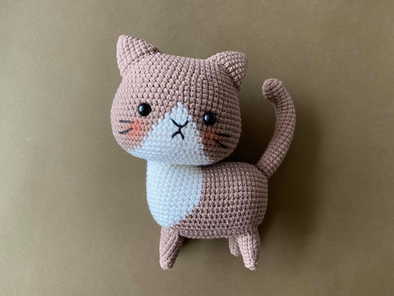 Gatto All'Uncinetto Positivo | Animaletto Fatto A Mano | Supporto Emotivo | Regalo Ispiratore - Foto 3