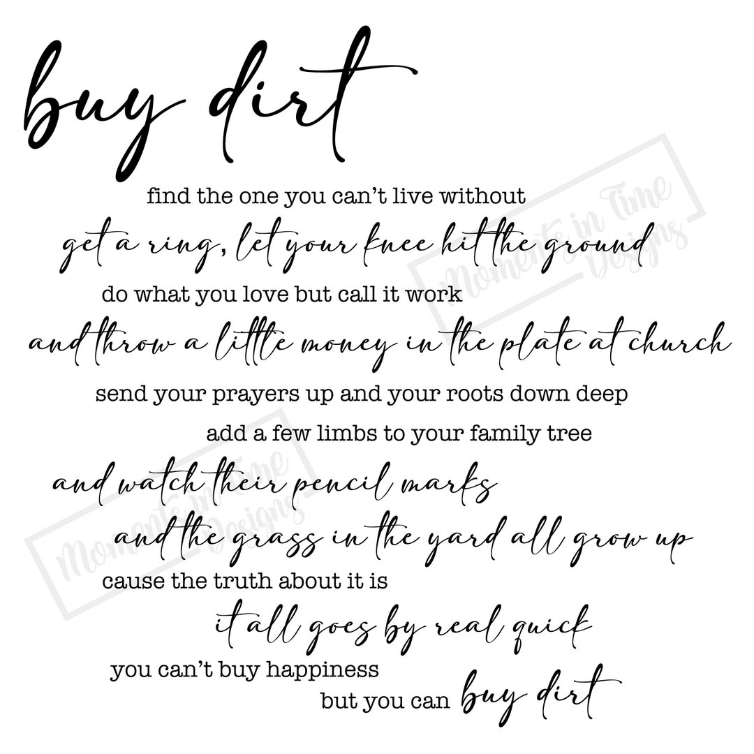 Buy Dirt Lyrics SVG PNG JPEG Sublimation Etsy