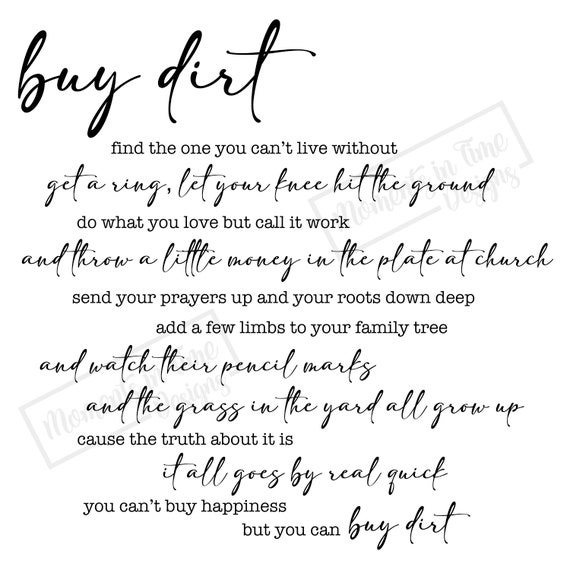 Buy Dirt Lyrics SVG Etsy