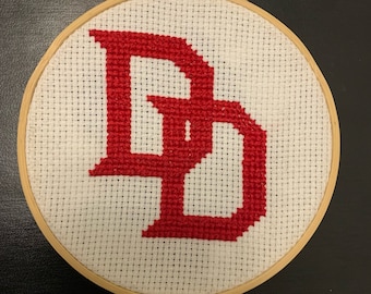 Classic Daredevil Symbol Cross Stitch