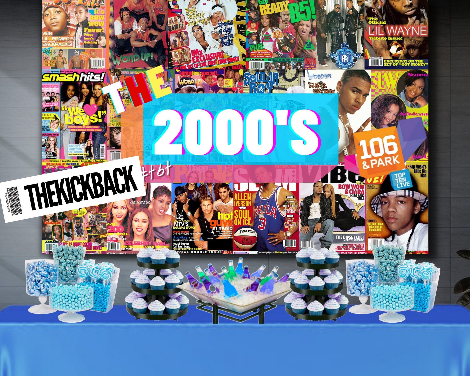 2000's Party Decorations, Y2K Backdrop, 2000's Hip Hop, 2000s, 90s baby, Custom Backdrop, Step and Repeat, Graduation, Engagement, Y2K Party