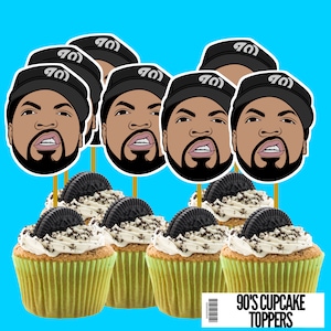 90s Party Decorations, 90s Theme, Ice cube, Cupcake Toppers, 90s party, 90s HIP HOP, Snoop Dogg, 90s, Nwa, Hip Hop theme party, 90s Backdrop