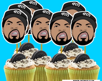 Hiphop-cupcaketoppers uit de jaren 90: feestversieringen (digitale download)
