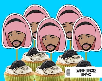 Y2K Cam'ron-cupcaketoppers: hiphopfeest uit de jaren 2000 (digitale download)