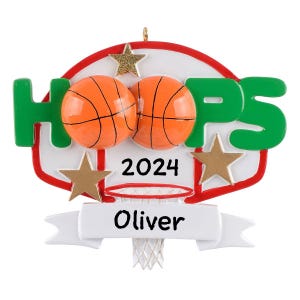 Personalized Basketball Ornament, Hoops Ornament, Basketball Gift, MVP Basketball Ornament, Best Player Basketball Ornament, Sports Decor