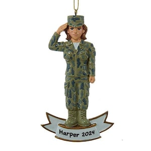 Personalized Army Christmas Ornament 2025 - U.S. Army Soldier Military Christmas Tree Ornament, Deployment Ornaments - Army Woman