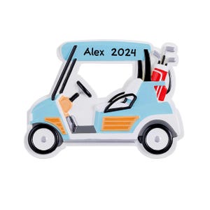 Personalized Golf Cart Ornament 2024 - Custom Golf Christmas Ornament, Golf Cart Holiday Decor for Golfers and Fans