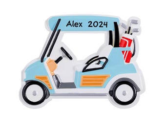 Personalized Golf Cart Ornament 2025 - Custom Golf Christmas Ornament, Golf Cart Holiday Decor for Golfers and Fans