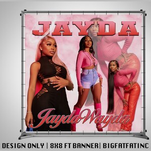 Jayda Fancy Lettering 8X8 Ft CUSTOM Banner Design Only| Backdrop, DESIGN ONLY, Memorial ...