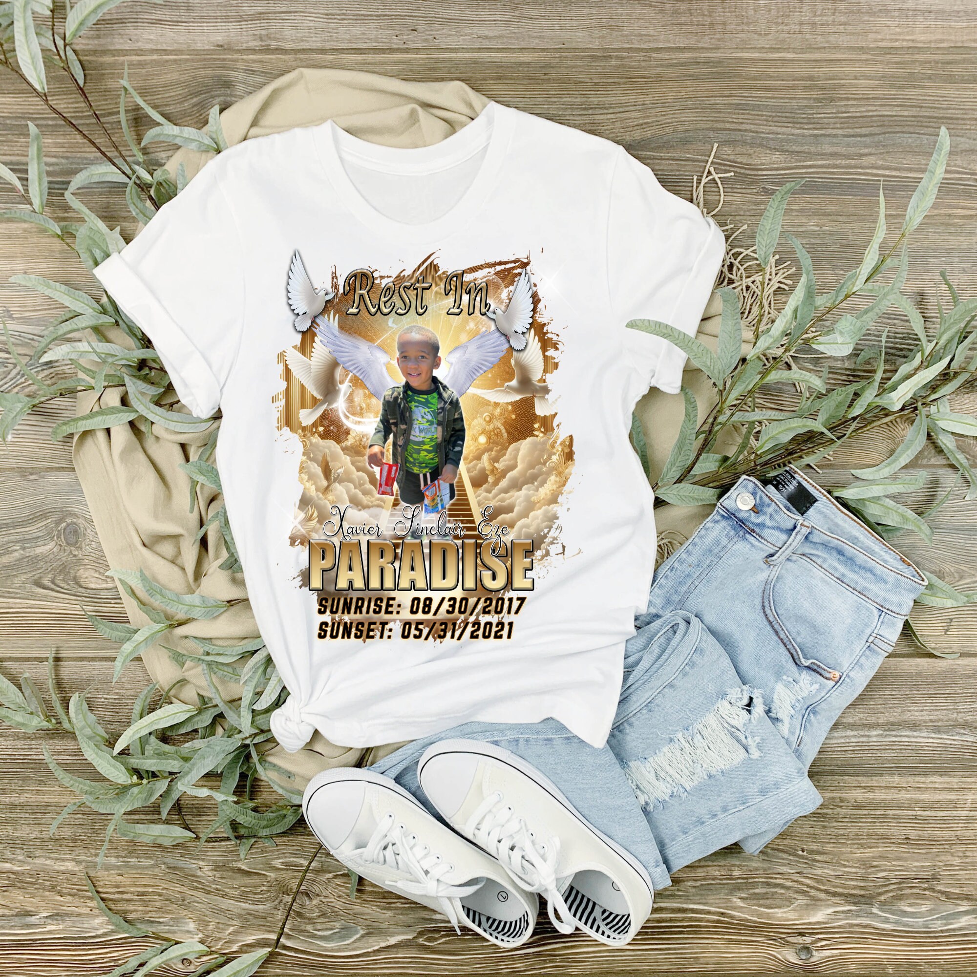 Custom Rest in Heaven Memorial T-shirt| Memorial Day Shirt