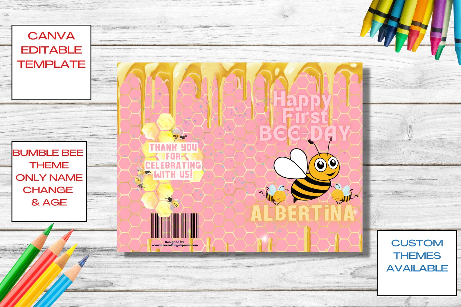 CUSTOM Bumblebee BIRTHDAY Coloring Book Digital Template| Custom Party ...
