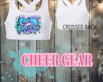 Cheerleader Graffiti Sports Bra, Custom Sports Bra, Youth Sports
