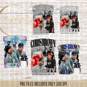 CHRIS BROWN PNG, conception de chemise, chemise hip hop de style bootleg, Chris brown png, prêt pour les concerts, chemise personnalisée Téléchargement instantané uniquement