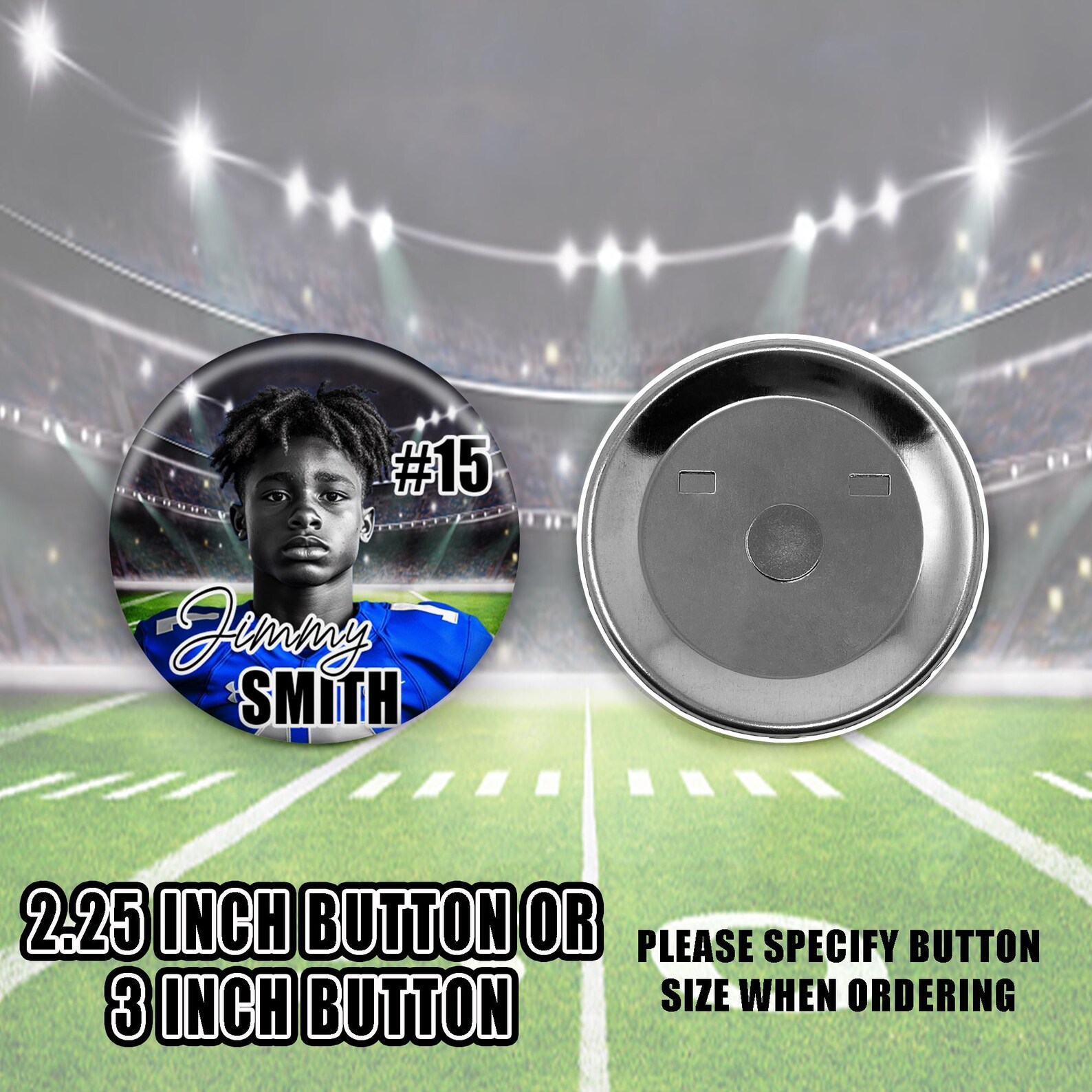 Sports Team Button, Spirit Button| Personalized Button| Football| Cheer ...