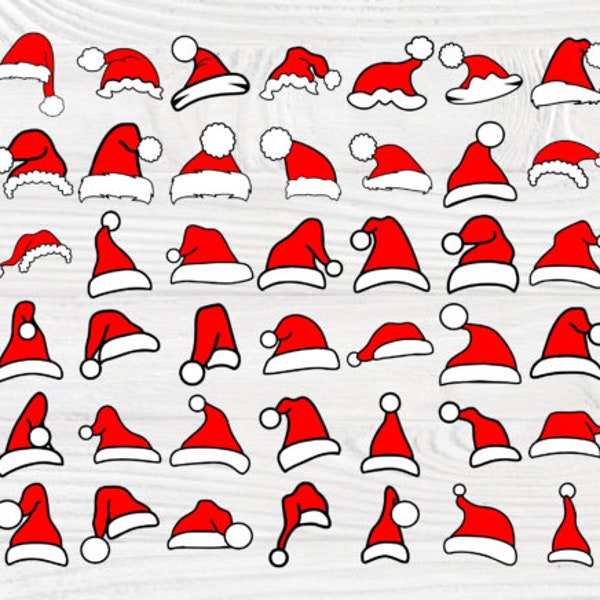 Santa Hat Funny Christmas Bundle | SVG | PNG Files | Cricut | Silhouette