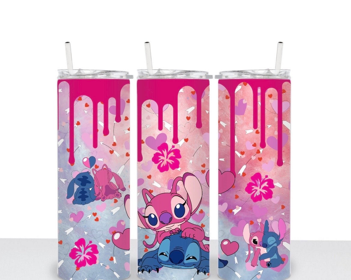 20pcs/set Lilo & Stitch Straw Cover Cap Straw Topper Reusable Straw Covers  For 6mm Straws Cute Tumbler Cup Accessories