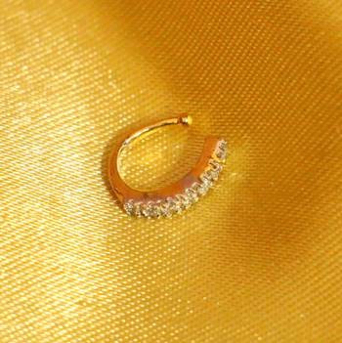 Diamond Hoop Nose Pin Diamond Nose Pin Yellow Gold Nose Pin Etsy
