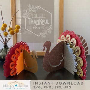 3D Turkey Centerpiece, Thanksgiving Turkey Centerpiece Table Decor Template, 3D Paper Turkey, Thanksgiving Table Decor, SVG, PNG, EPS, Jpg