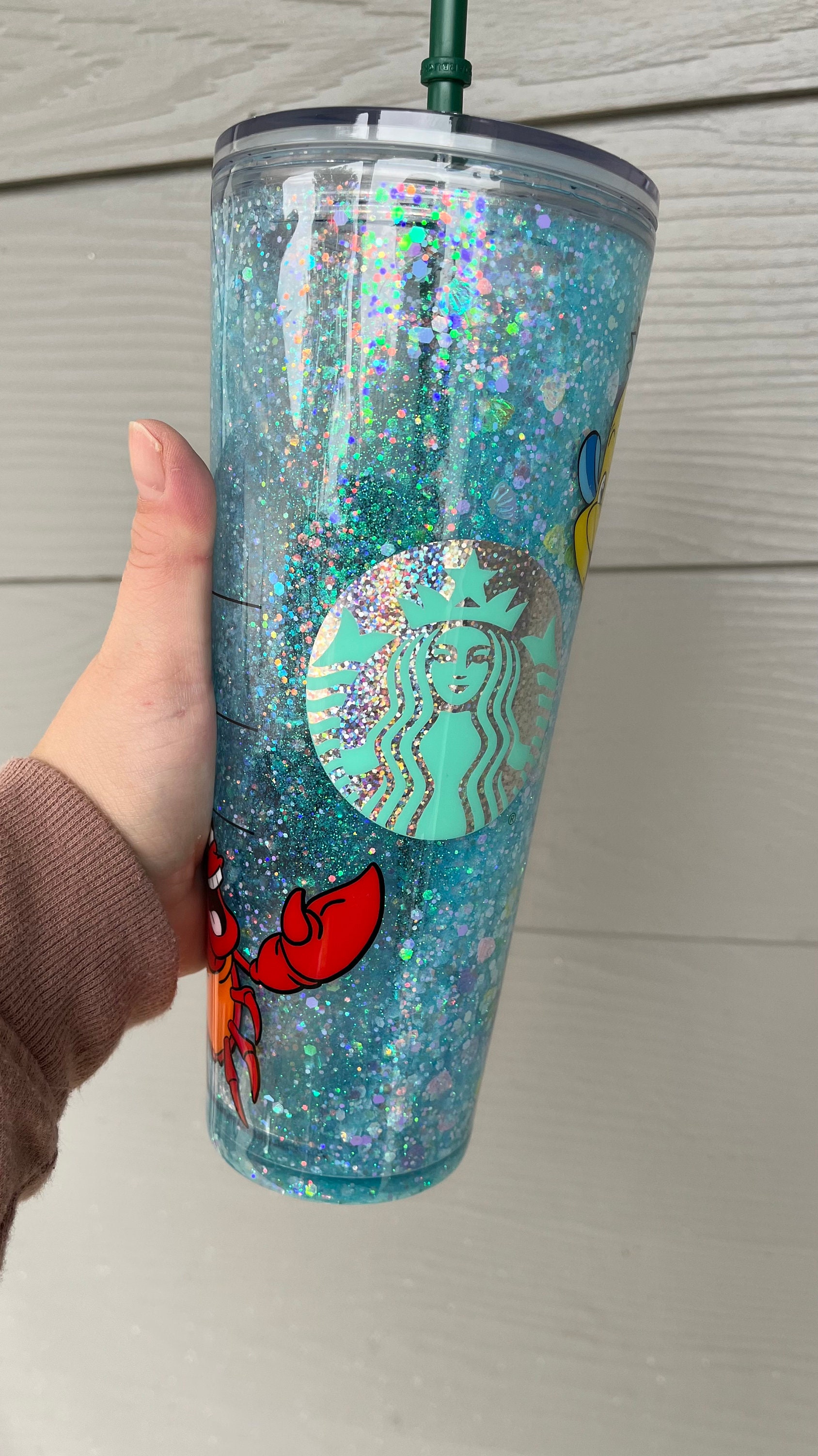 Little Mermaid and Friends Snow Globe Starbucks Tumbler 