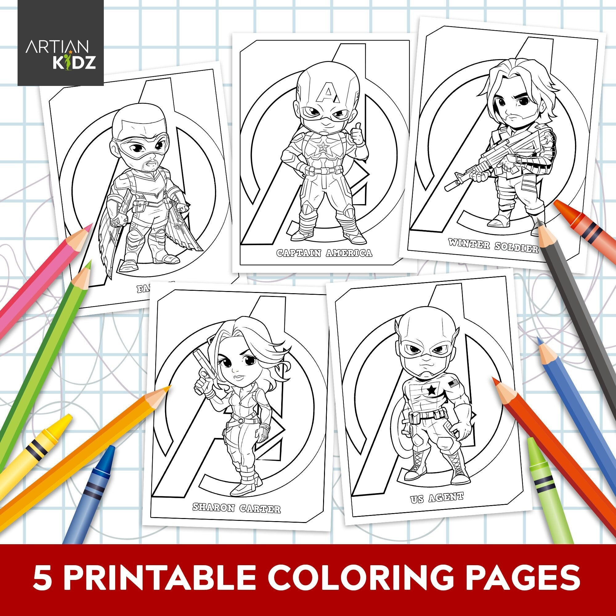 chibi superhero coloring pages downloadable coloring pages etsy