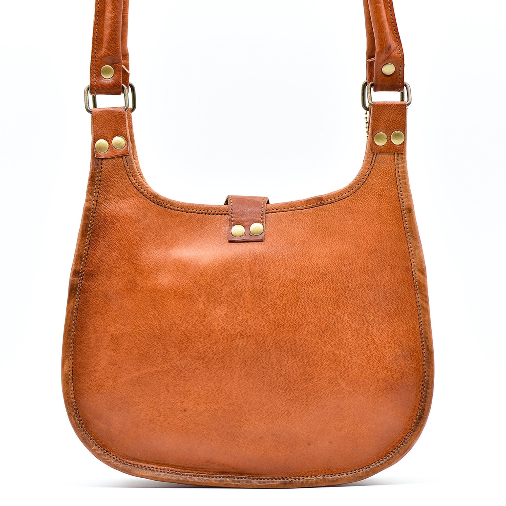 Boho Embroidered Leather Tote Bag for Women, Hippie Shoulder Bag With Pattern, 70s Vintage